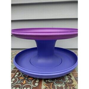 Vintage Tupperware Set Serve-It-All Pedestal Cake Pie Serving Stand